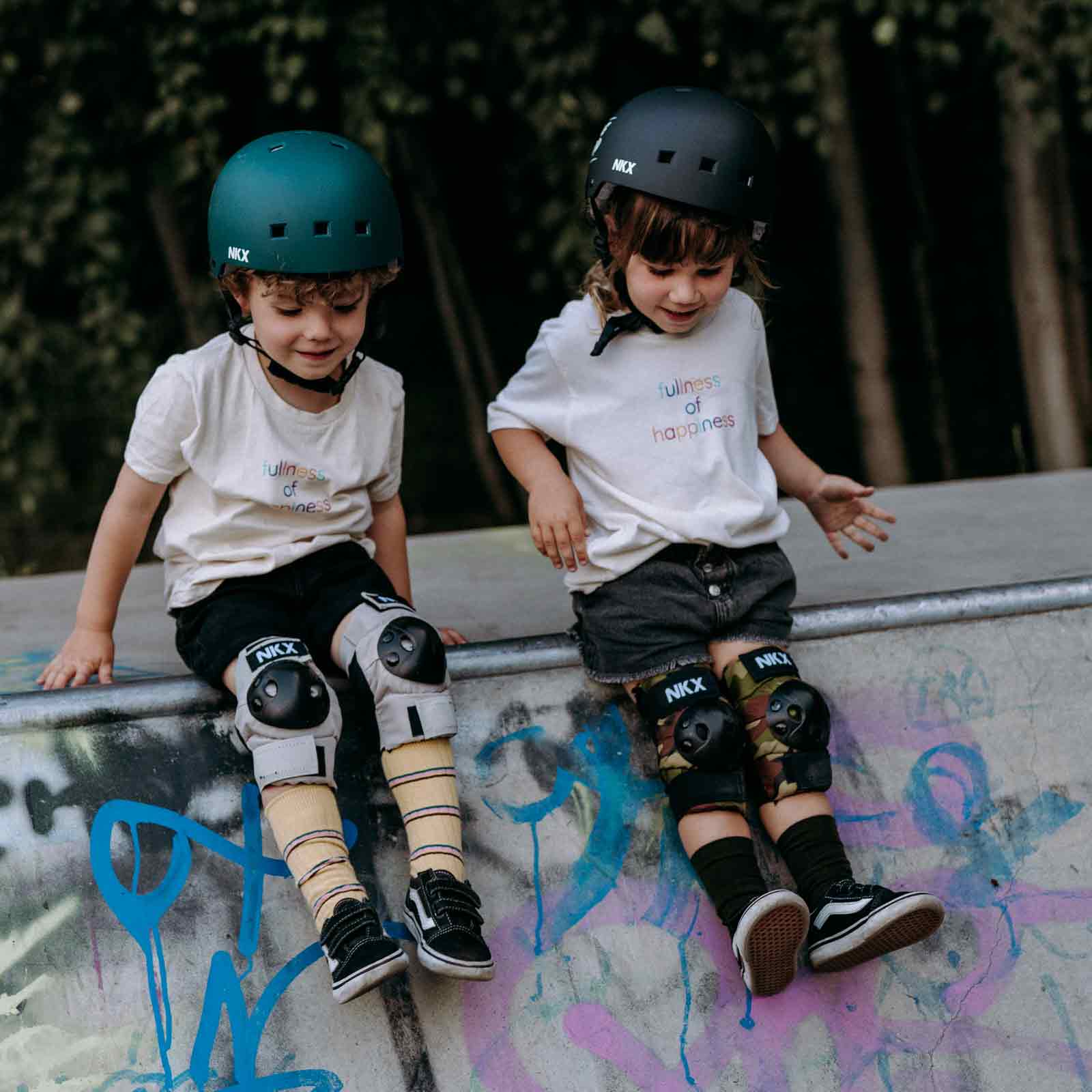 NKX 3-Pack Pro Barn Skyddsset - Knäskydd, Armbågsskydd och Handledsskydd