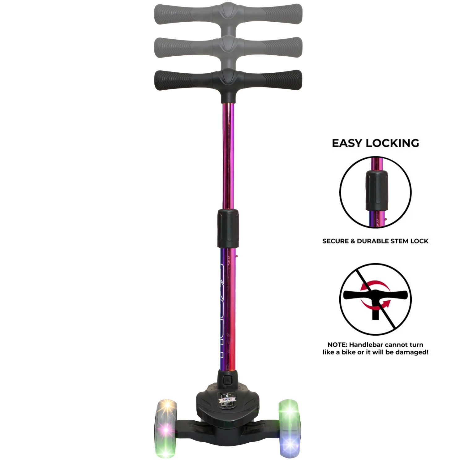 Story Mini Friends LED deluxe 3-hjulig barnsparkcykel