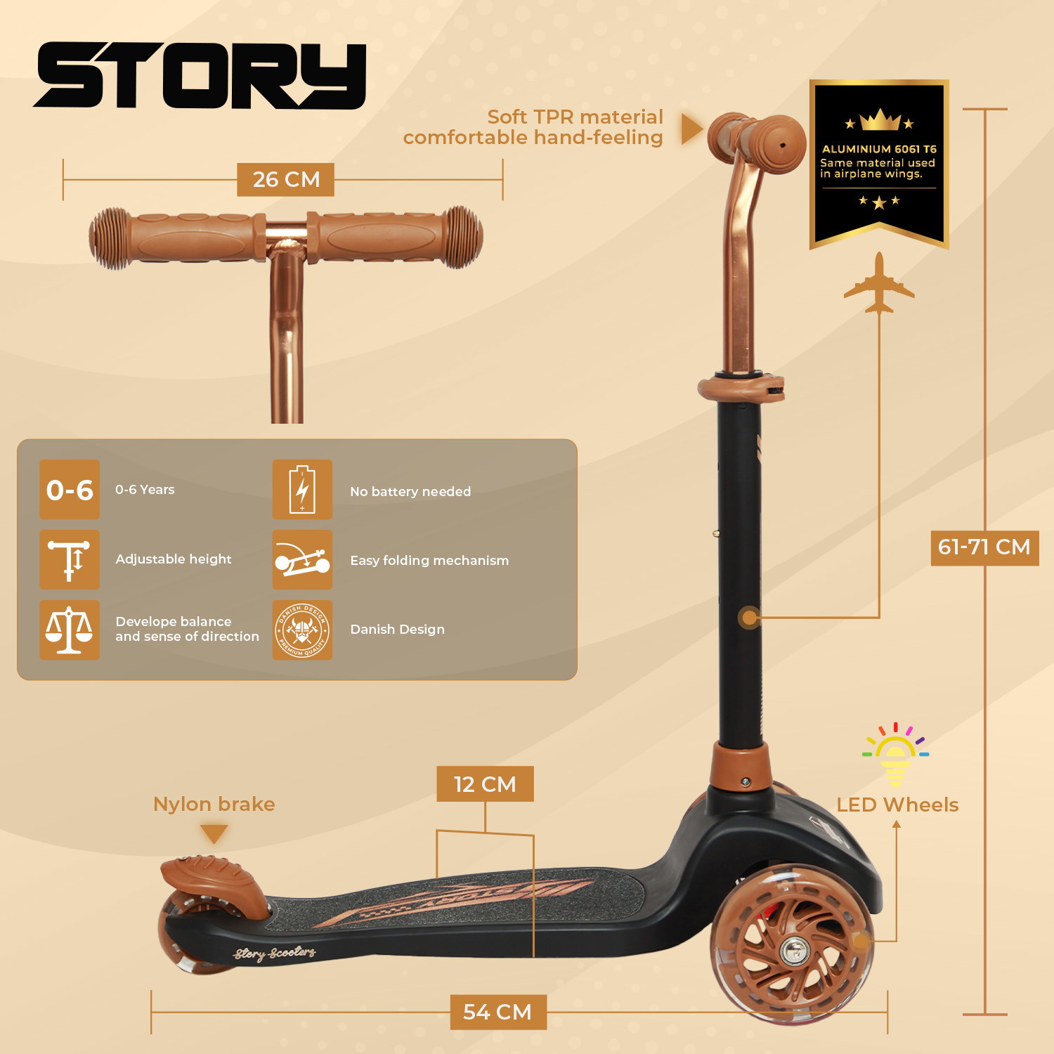 Story Mini LED 3-Hjul Sparkcykel