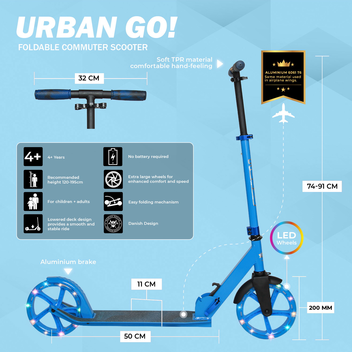 Story Urban GO! Hopfällbar Sparkcykel