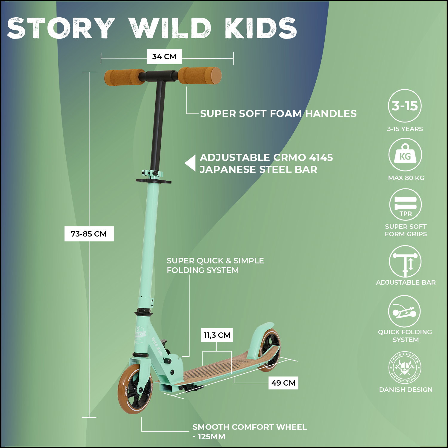 Story Wild Kids Hopfällbar Sparkcykel
