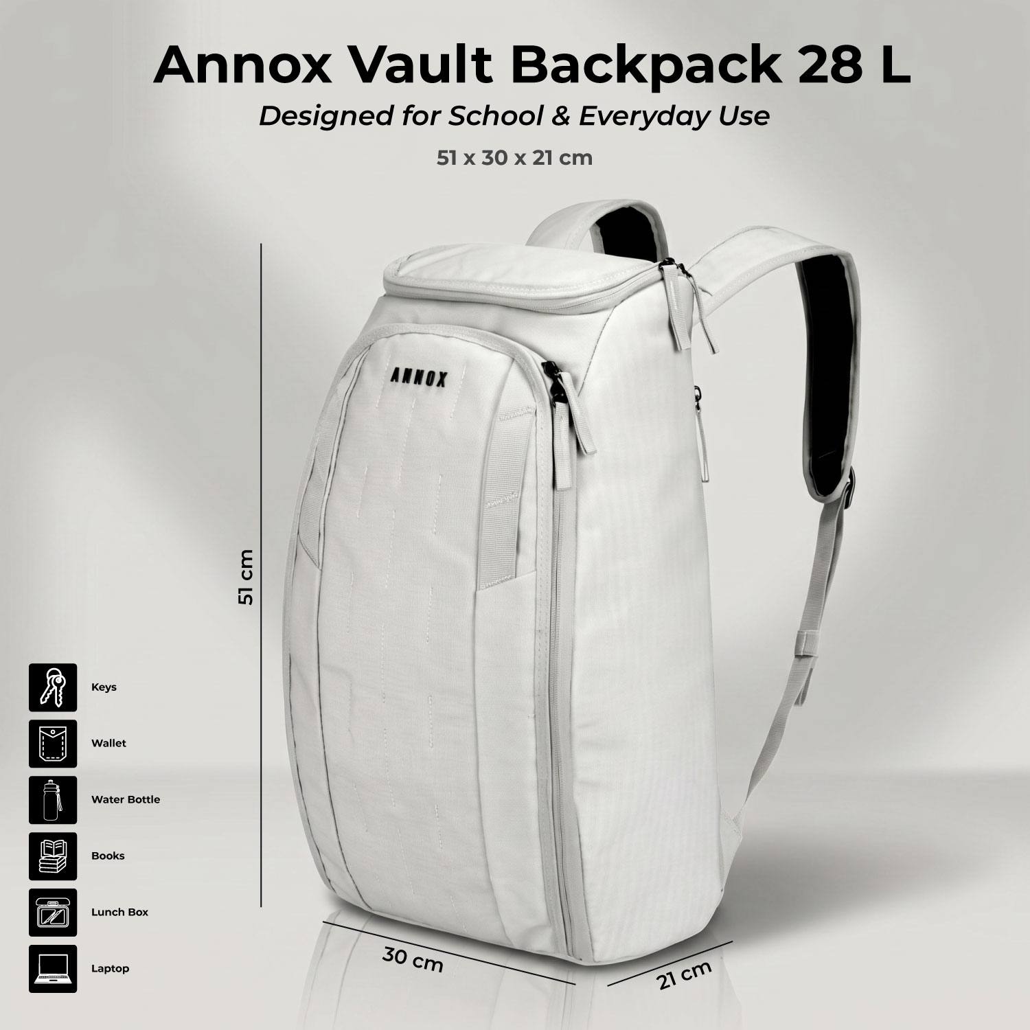 Annox Vault 28L - Vattenavvisande Ryggsäck för Skidåkning, Sport och Resor
