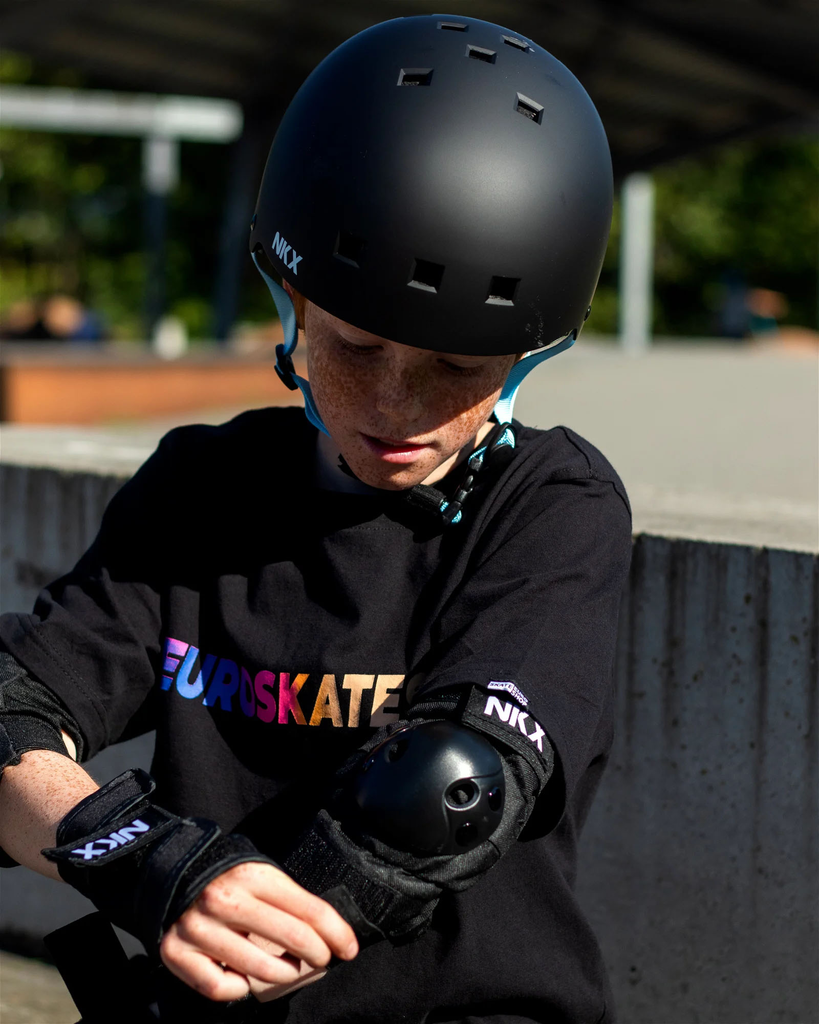 NKX 3-Pack Pro Barn Skyddsset - Knäskydd, Armbågsskydd och Handledsskydd