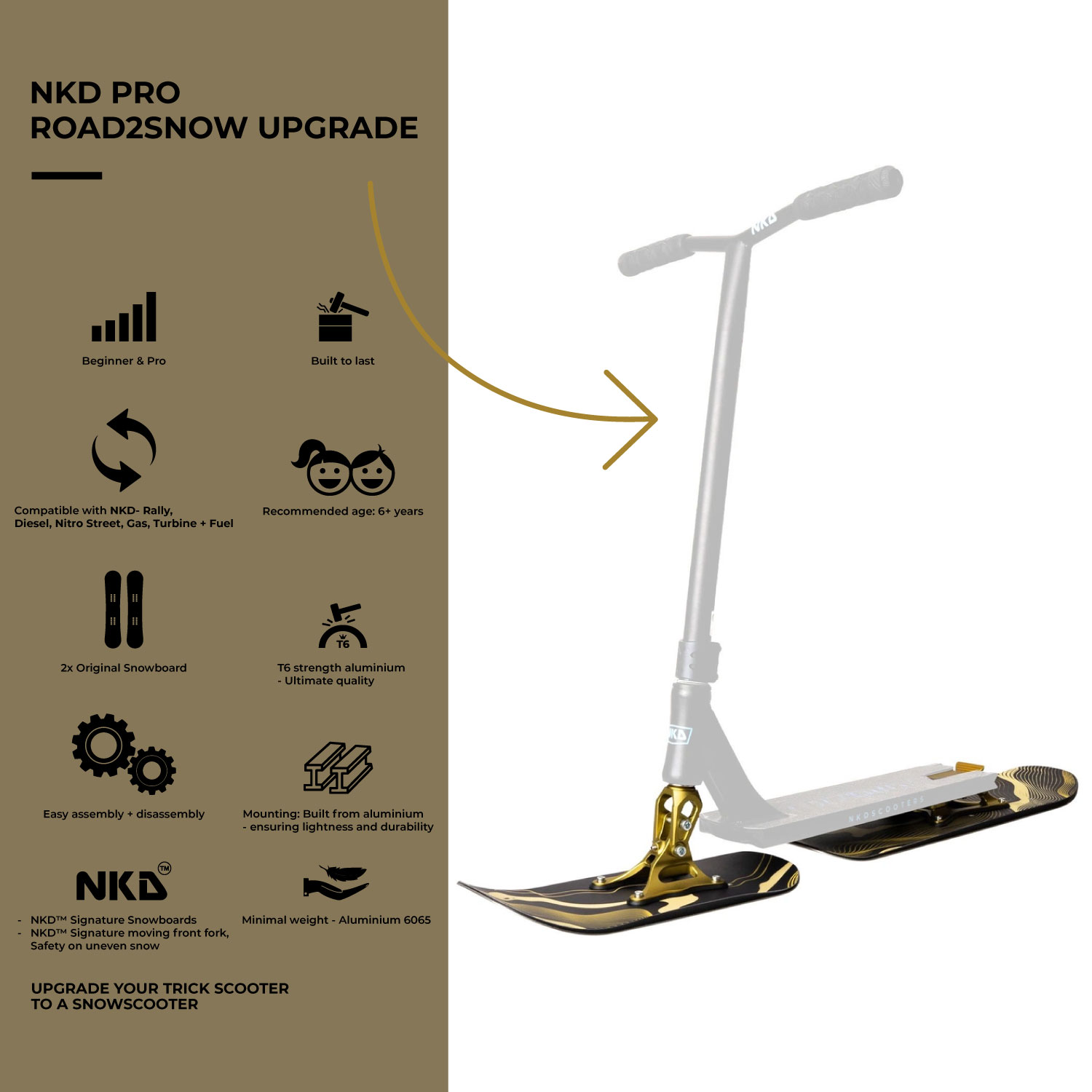 NKD Pro Road2Snow Snowboard till Sparkcykel