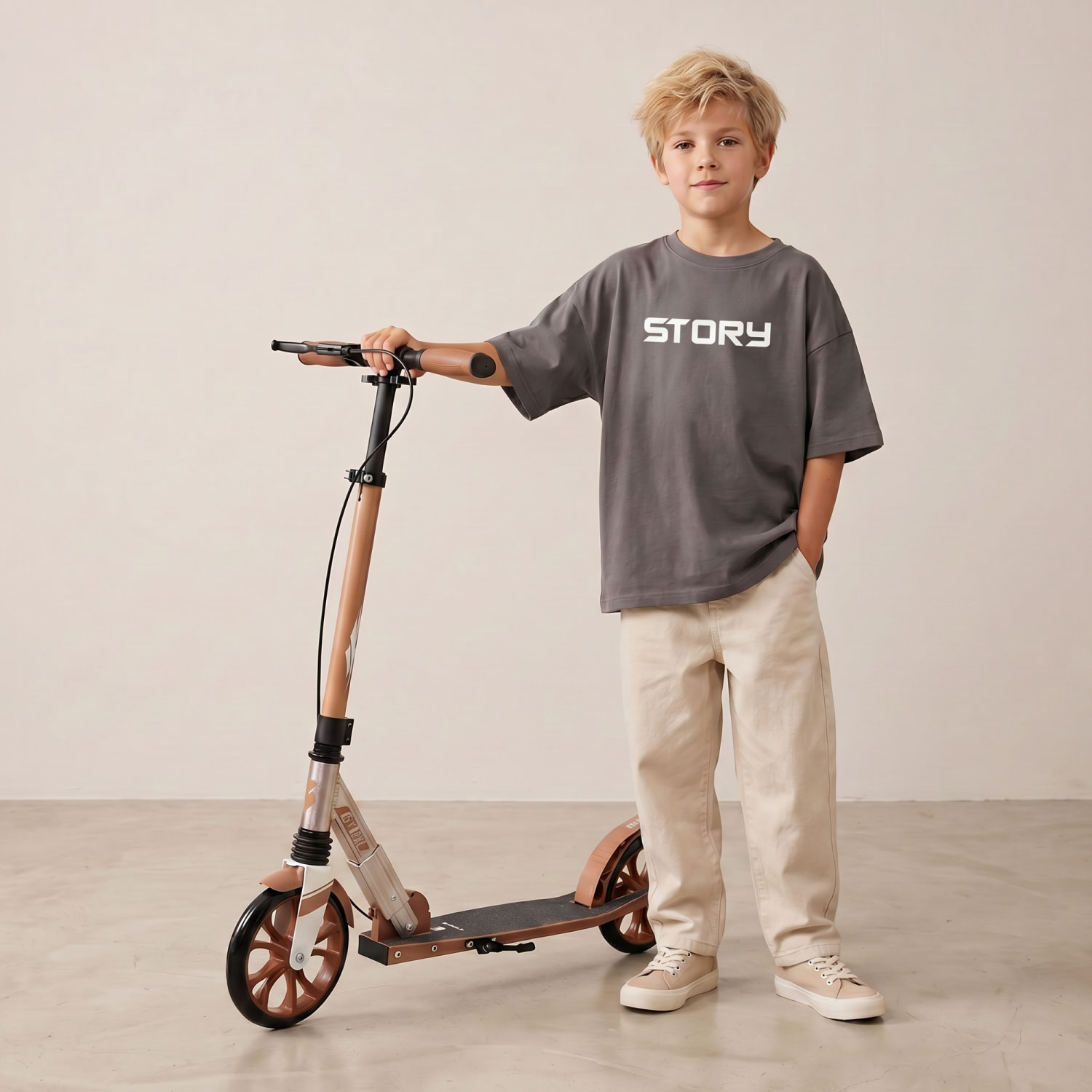 Story GlideX Elite Hopfällbar Transport Sparkcykel – fjädring och handbroms