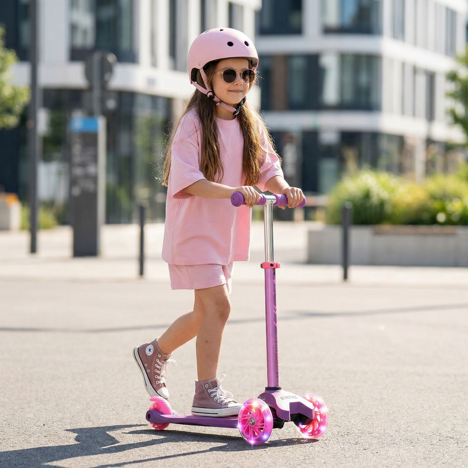 Story MoveLite 3-hjulig barnsparkcykel med LED-ljus