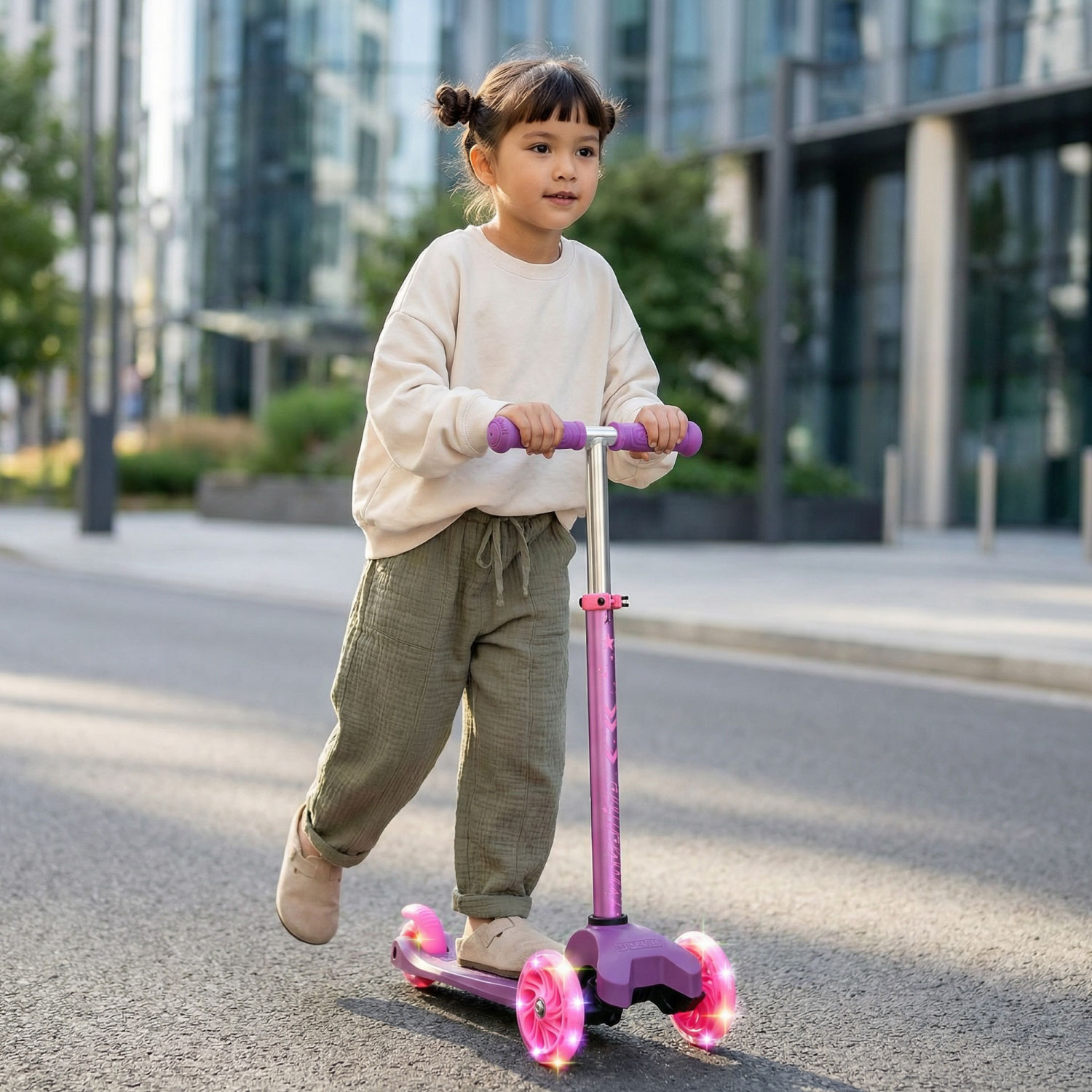 Story MoveLite 3-hjulig barnsparkcykel med LED-ljus