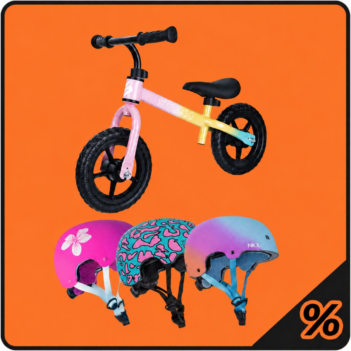 10% Extra Rabatt Springcykel + Hjälm 1-4 År