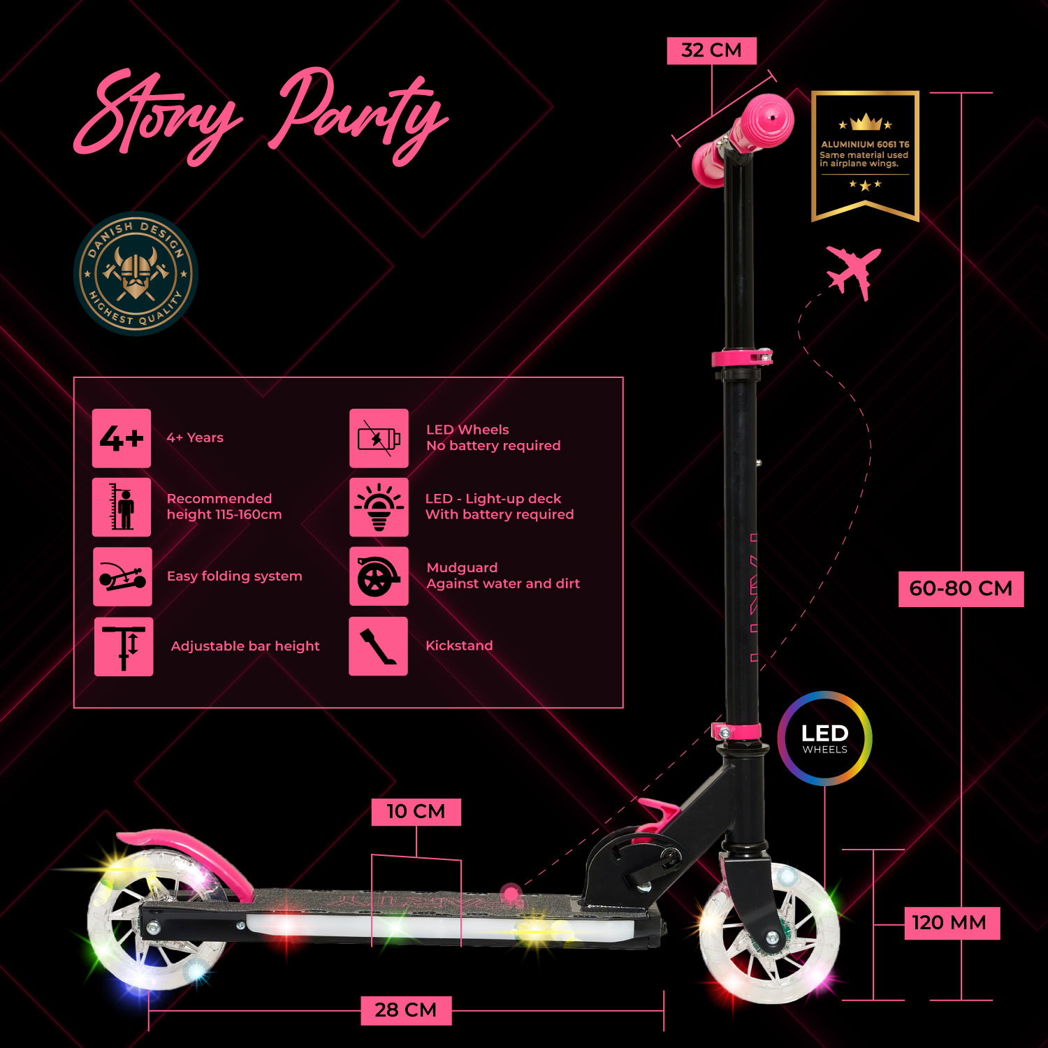 Story Party LED Justerbar Barnsparkcykel